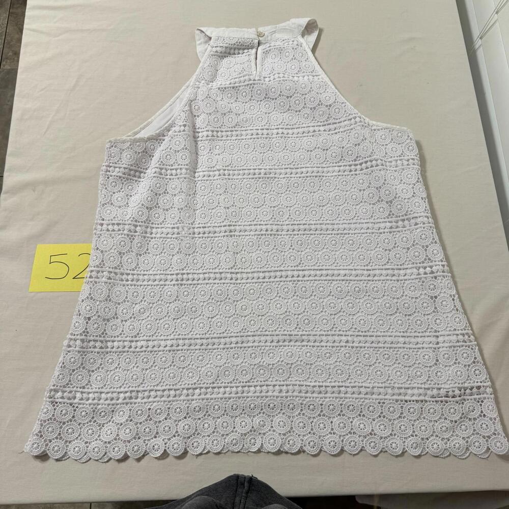 Antibes Blanc White Lace Sleeveless Mini Dress XL - Picture 4 of 4